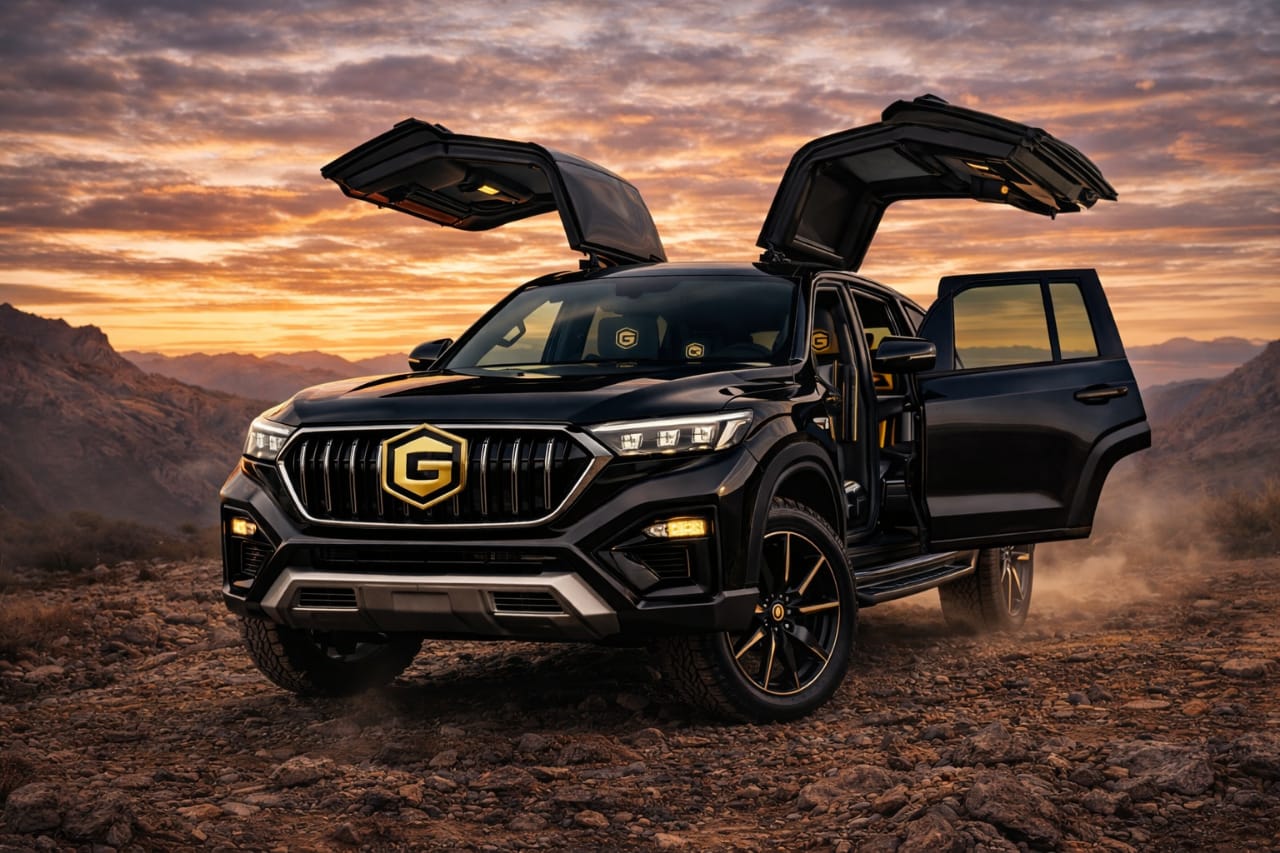 GX8 G Motors — Portes papillon ouvertes, désert africain